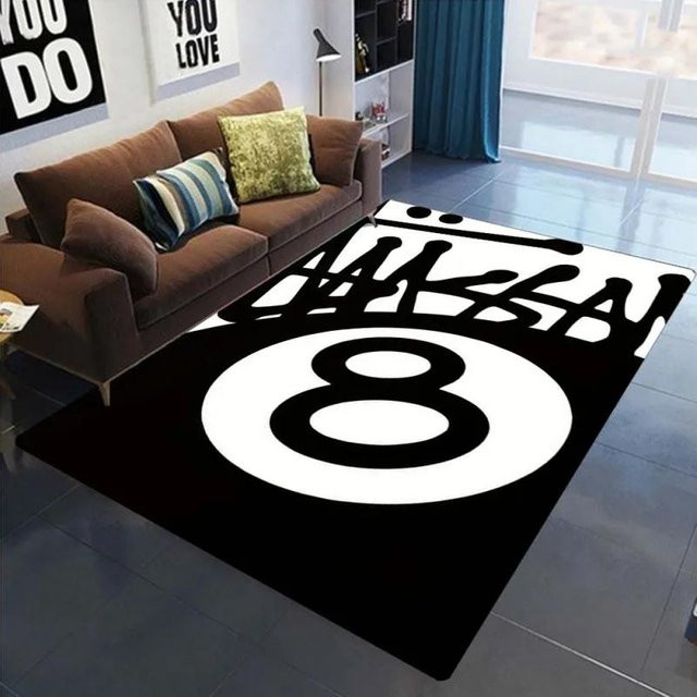 Home Lab C Bereichsteppich Schwarz, Schlichter Rechteckiger Teppich aus Polyester, B/T: 90 x 60 cm - Bild 1