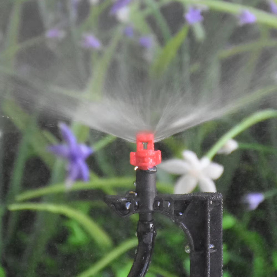 GHHWL Micro Sprayer Set mit 20 Stück Düsen für Gartenbewässerung und Gewächshaus, 90/180/360 Grad, 1/4 Zoll Barb Schlauchanschluss, Höhe: 11 cm - Bild 3