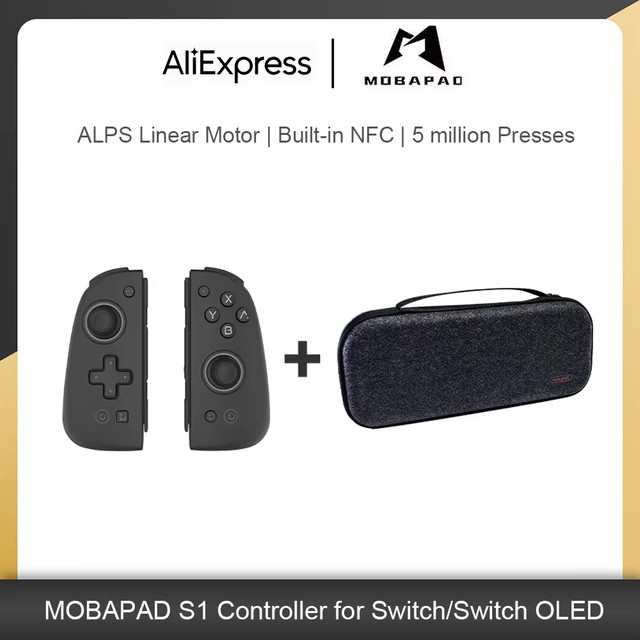 MOBAPAD S1 Spielcontroller Joypad mit Hall-Joystick und Tragetasche für Nintendo Switch und Nintendo Switch OLED, Schwarz oder Weiß - Bild 1