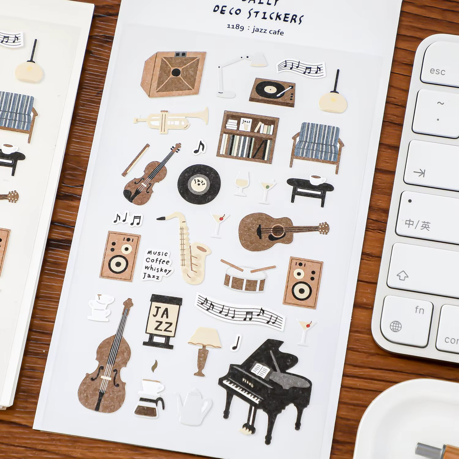 Suatelier Jazz Cafe Papieraufkleber für Scrapbooking und DIY Tagebuch, Mehrfarbig - Bild 2