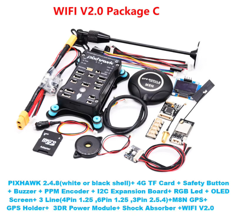 BCUBE Pixhawk 2.4.8 32-Bit Flugcontroller Autopilot mit 4G SD Sicherheitsschalter und Summer in Schwarz - Bild 1