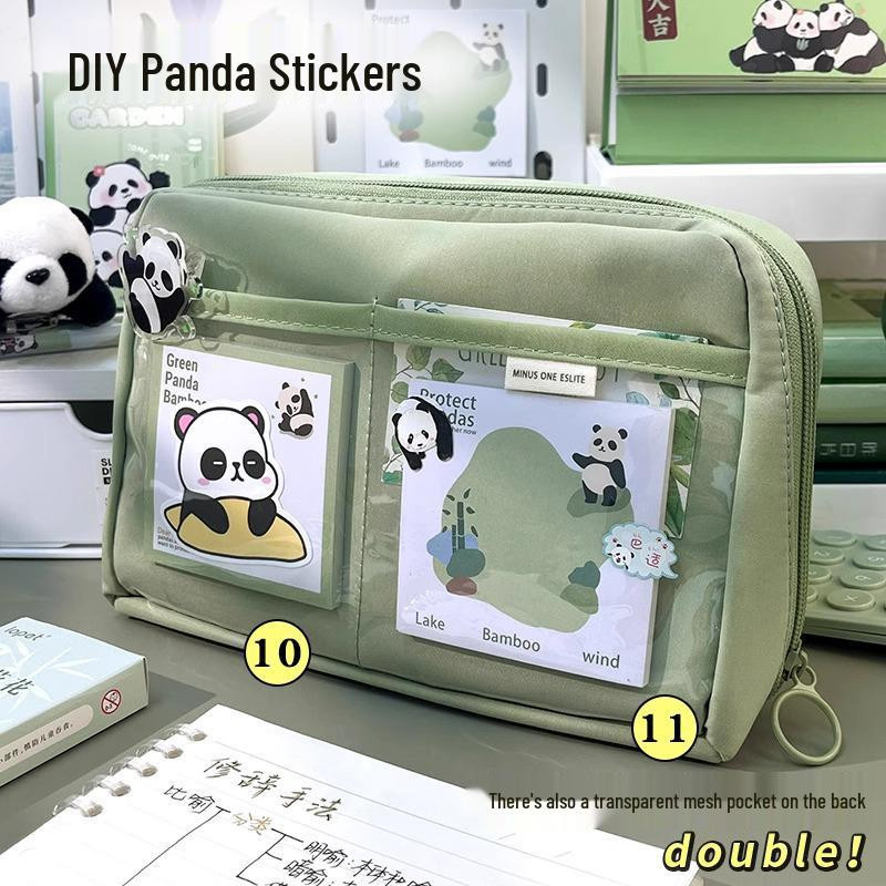 Got Now Panda 12-Fächer-Federmäppchen aus Segeltuch für Jungen und Mädchen - Bild 5