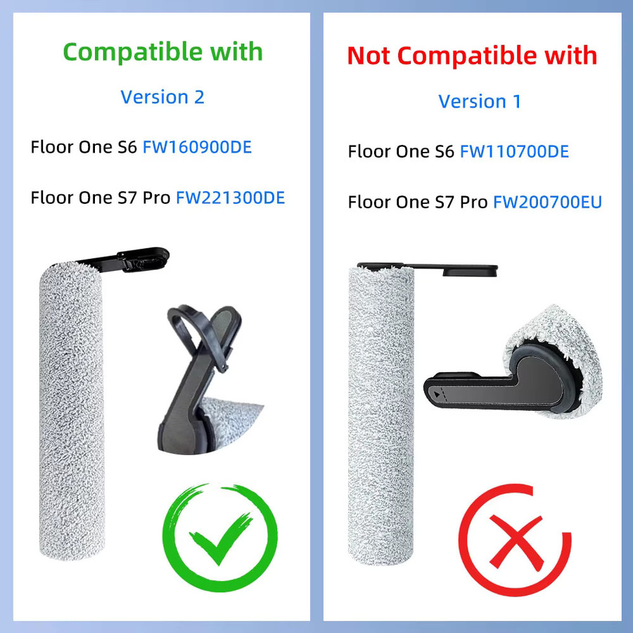 OSSIEAO Ersatzteil-Set für Tineco Floor One S6 FW160900DE und S7 Pro FW221300DE mit Rollenbürste und HEPA-Filter - Bild 2