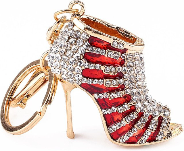 Anhänger Kristall Schuh High Heel, Strass, beige, Unisex - Bild 1