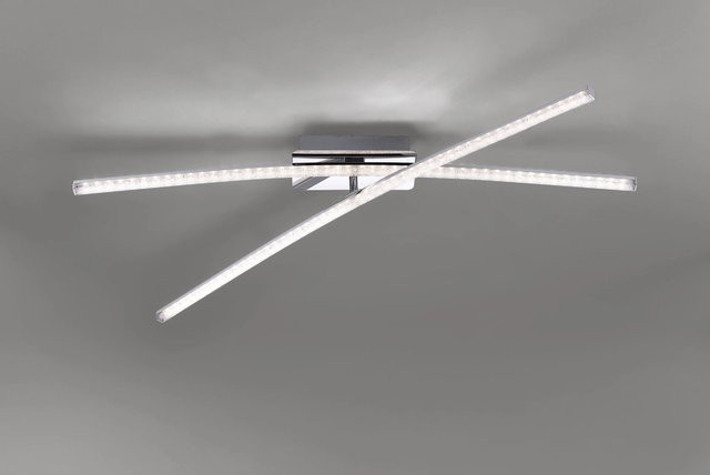 Just Light LED-Deckenleuchte Simon in Chrom, quadratisch, B/T: 80,5 x 80,5 cm - Bild 1