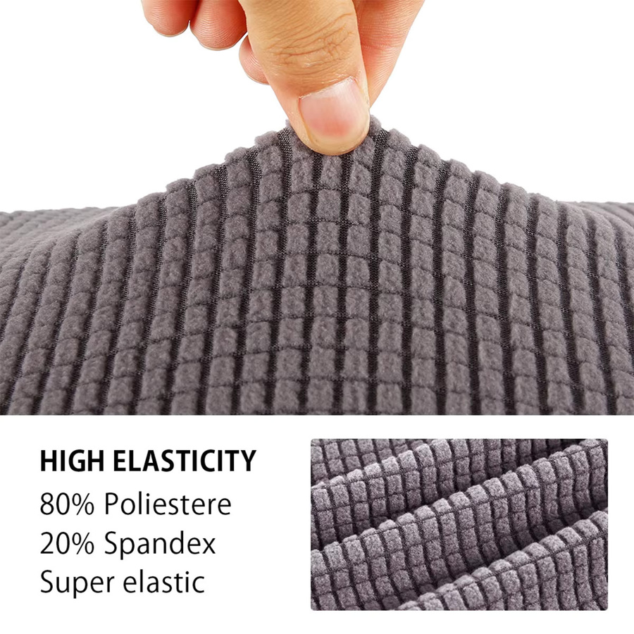 Willstar Sofa-Schonbezug aus elastischem Spandex-Stoff für Zwei- bis Drei-Personen-Sofas in Schwarz und Grau - Bild 3