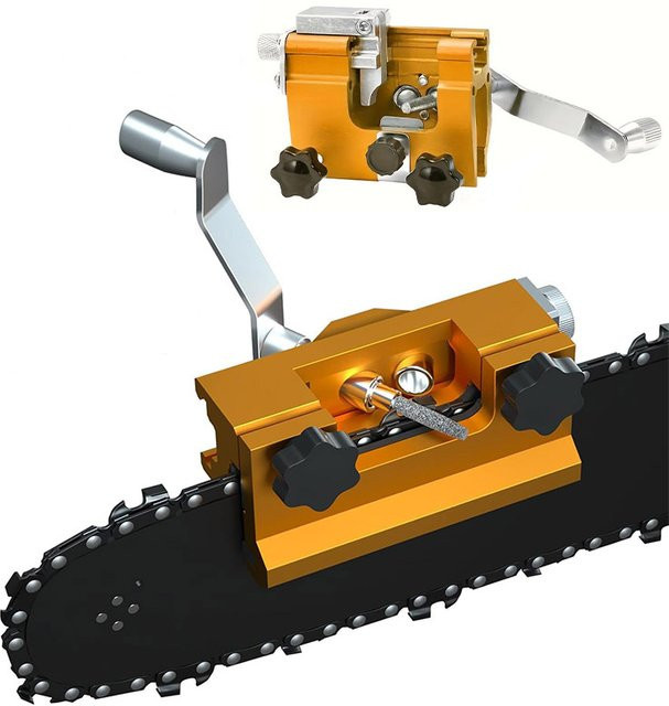 NIUXIANG Elektrisches Kettensägen-Schärfgerät in Orange für Gartenarbeit und Holzbearbeitung - Bild 1