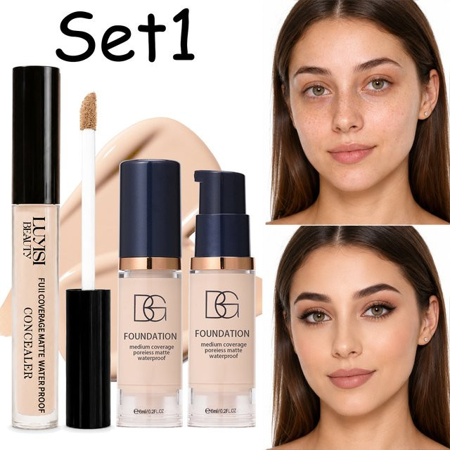 Concealer- und Foundation-Set, matt, wasserfest - Bild 1
