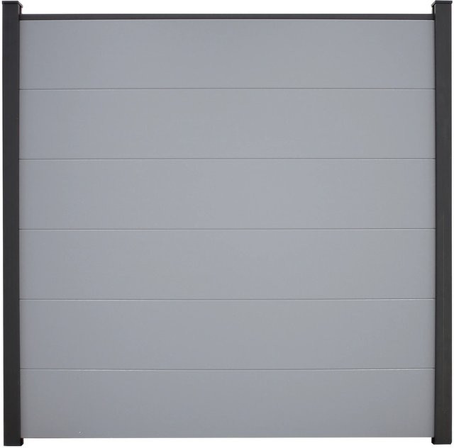 GroJa Steckzaun BasicLine PVC Silbergrau B: 180 cm, H: 180 cm - Bild 1