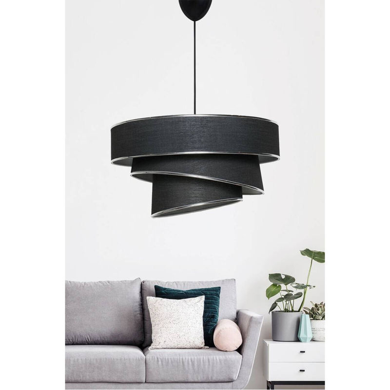 Opviq Pendelleuchte Couper aus Baumwolle in Schwarz und Silber, B/T/H: 40 x 40 x 72 cm, E27 - Bild 3
