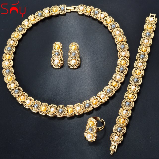 Sunny Jewelry Sets Schmuck-Set, Perle, Gold, Damen - Bild 1