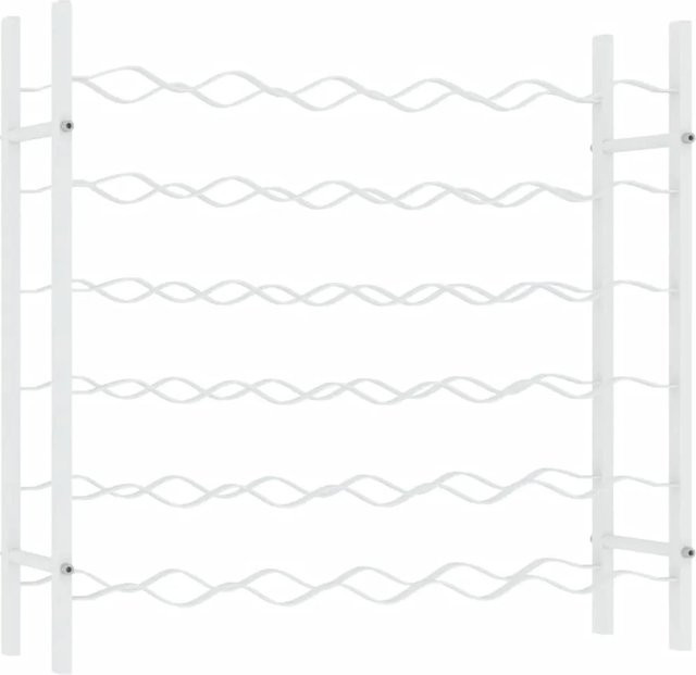 vidaXL Weinregal aus Metall in Weiß für 36 Flaschen, Wandmontage, Modernes Design, B/T/H: 58,5 x 22,0 x 65,0 cm - Bild 1