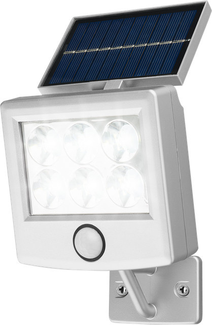 LIVARNO LED-Solarstrahler mit Bewegungsmelder und Dämmerungssensor, IP44 wetterfester Außenstrahler für den Garten in Cool White - Bild 1