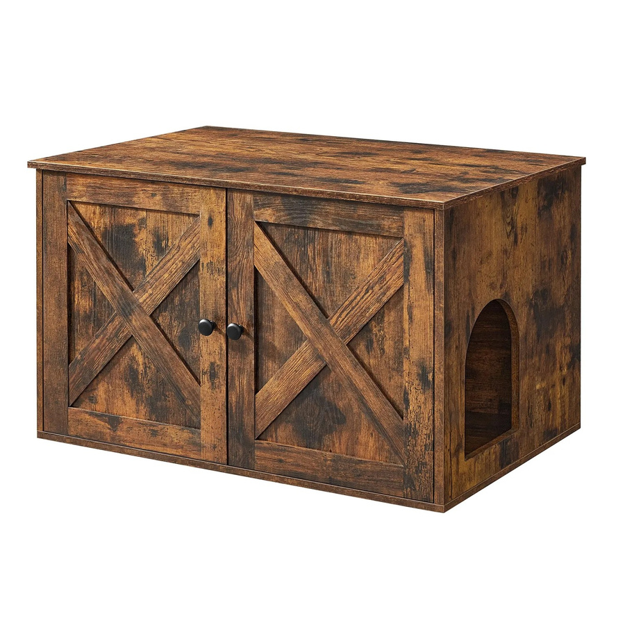 Feandrea Katzenklo-Schrank in Braun mit rustikalem Design, B/T/H: 80 x 53 x 50 cm - Bild 2