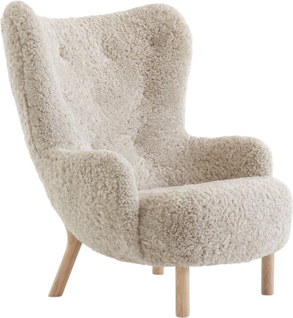 &Tradition Petra Sessel VB3 in Beige und Weiß mit Bouclé-Bezug - Bild 1