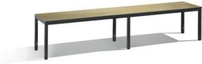 C+P Umkleidebank Basic Plus für Feuchträume in Eiche Sereno mit schwarzgrauem Gestell, B/T/H: 196,0 x 35,3 x 40,1 cm - Bild 1
