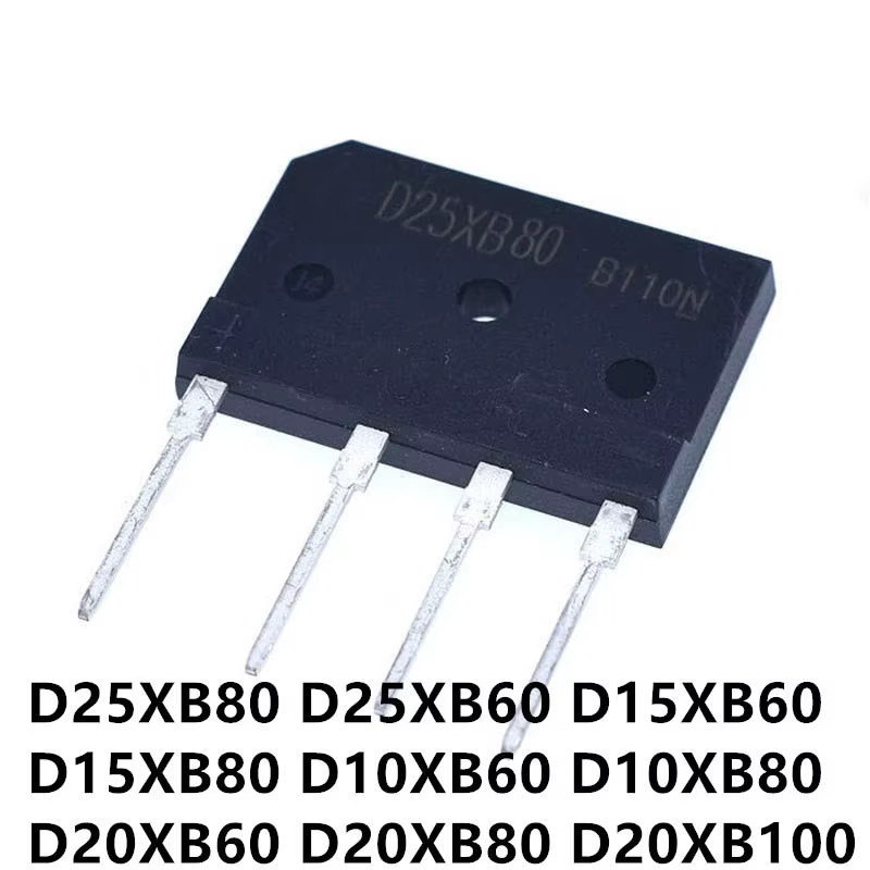 5 Stück Brückengleichrichter D25XB80 D25SBA80 in Schwarz, 25 V 800 V - Bild 2
