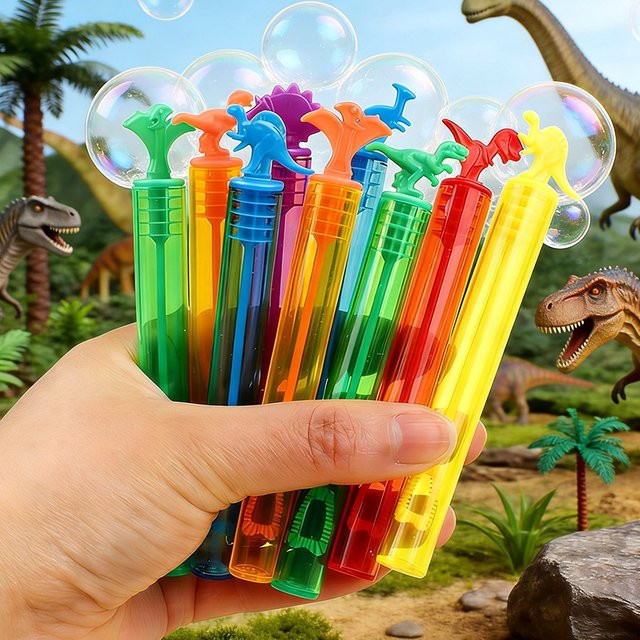 ZQNYCY Dinosaurier Seifenblasenröhrchen, Nachfüllpack, 12-teiliges Set - Bild 1