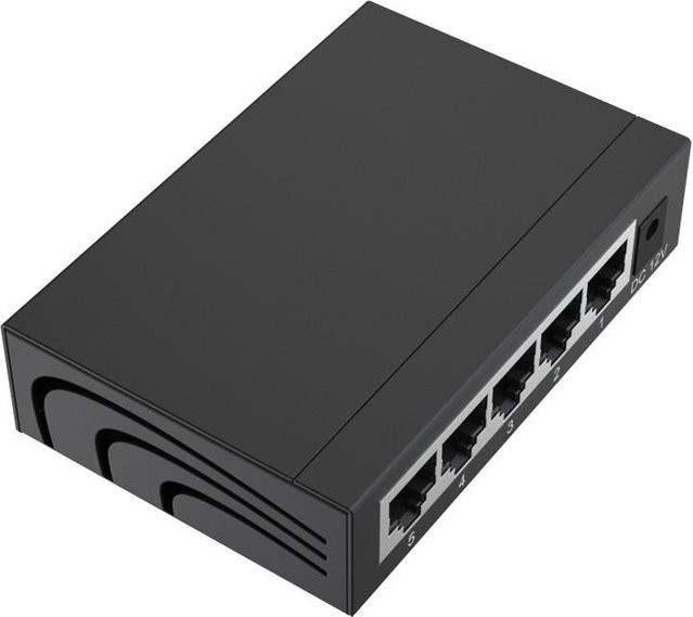 Hama Netzwerk-Switch mit 5 Ports 10/100/1000 Mbit/s in Schwarz - Bild 1