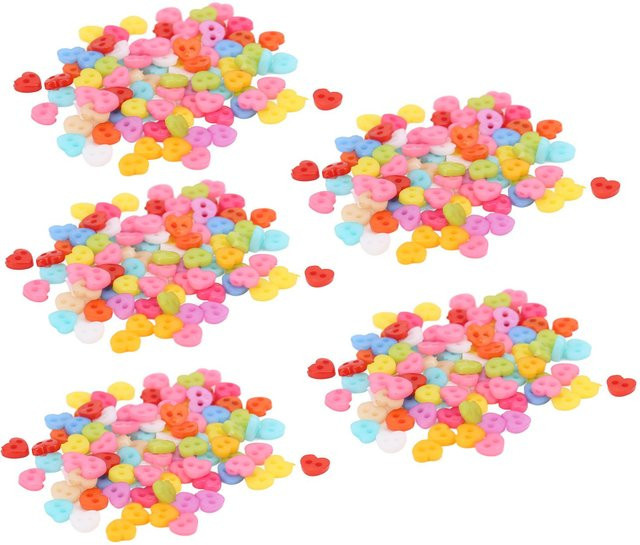 GoolRC Mix Knöpfe aus Resin in Bonbonfarben, 500 Stück, Multicolour - Bild 1