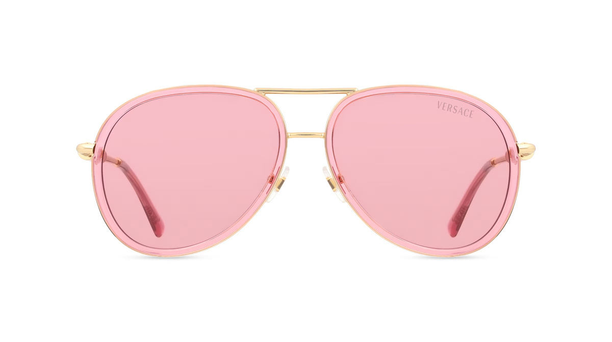 Versace VE2260 Sonnenbrille Pilot, Vollrand, Edelstahl, Unisex, Pink - Bild 1