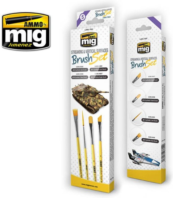 AMMO by MIG Jimenez Streaking and Vertical Surfaces Brush Set, Zubehör - Bild 1