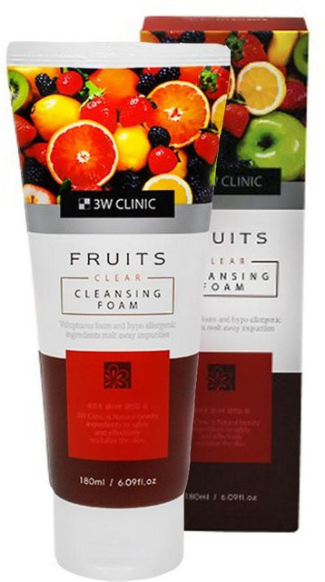 3w-clinic Fruits Clear Cleansing Foam, Reinigungsschaum für das Gesicht, 180 ml - Bild 1