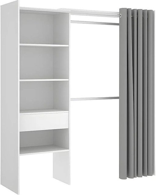 Offener Kleiderschrank Laurent von Vente-unique in Weiß mit Kleiderstange - Bild 1