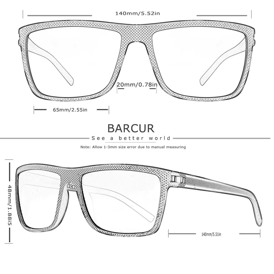 BARCUR Sonnenbrille, Vollrand, Square, Kunststoff - Bild 2