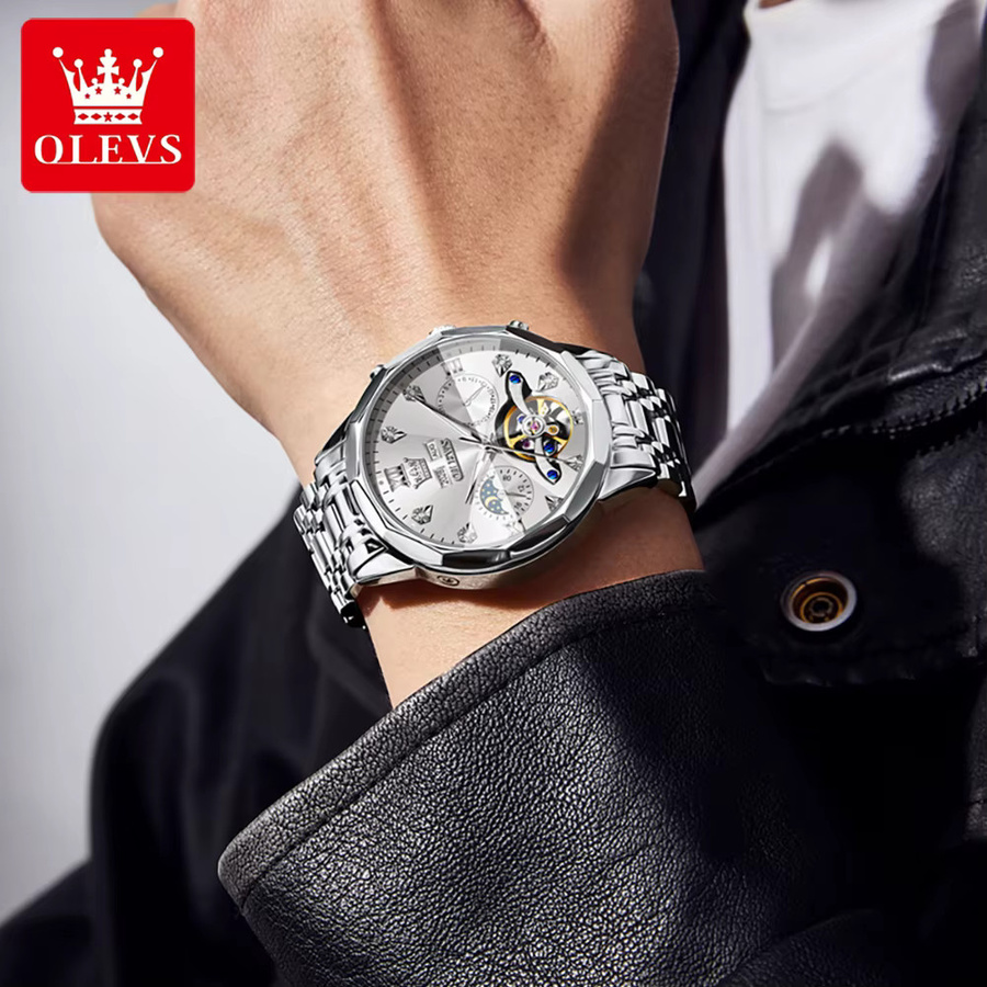 OLEVS Armbanduhr Automatik, Edelstahl, Bicolor, Herren - Bild 3