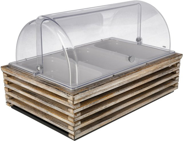 VEGA Buffetvitrine Natchez hoch in Weiß und Transparent aus Melamin mit 3x GN 1/3 und GN 1/1, B/T/H: 37,0 x 57,5 x 27,7 cm - Bild 1