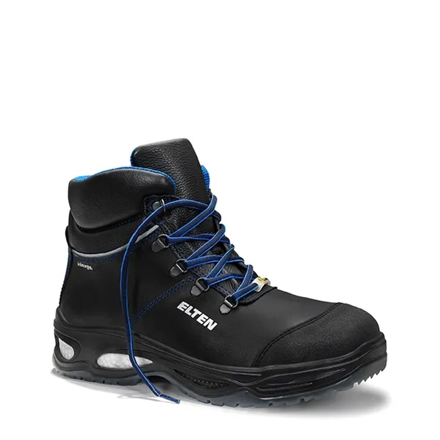 Elten Sicherheitsschnürstiefel Milton Mid ESD S3 aus Rindleder in Schwarz-Blau Gr. 44 - Bild 2