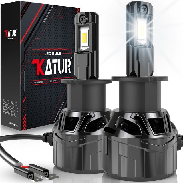 KATUR H3 LED Auto Scheinwerfer Set mit Lüfter, 6000 Kelvin Weiß, DRL Nebel Lampe mit Canbus CSP Chips, 32000 Lumen, passend für Opel Astra G H (2000 - 2014) - Bild 1