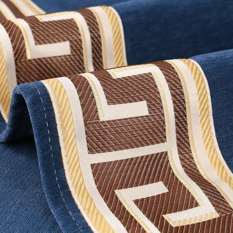 Your Warm Home Chenille Sofabezug Blau, gesteppter Sofadecke mit rutschfester Oberfläche, B/B/B: 90 x 90 x 90 cm - Bild 4