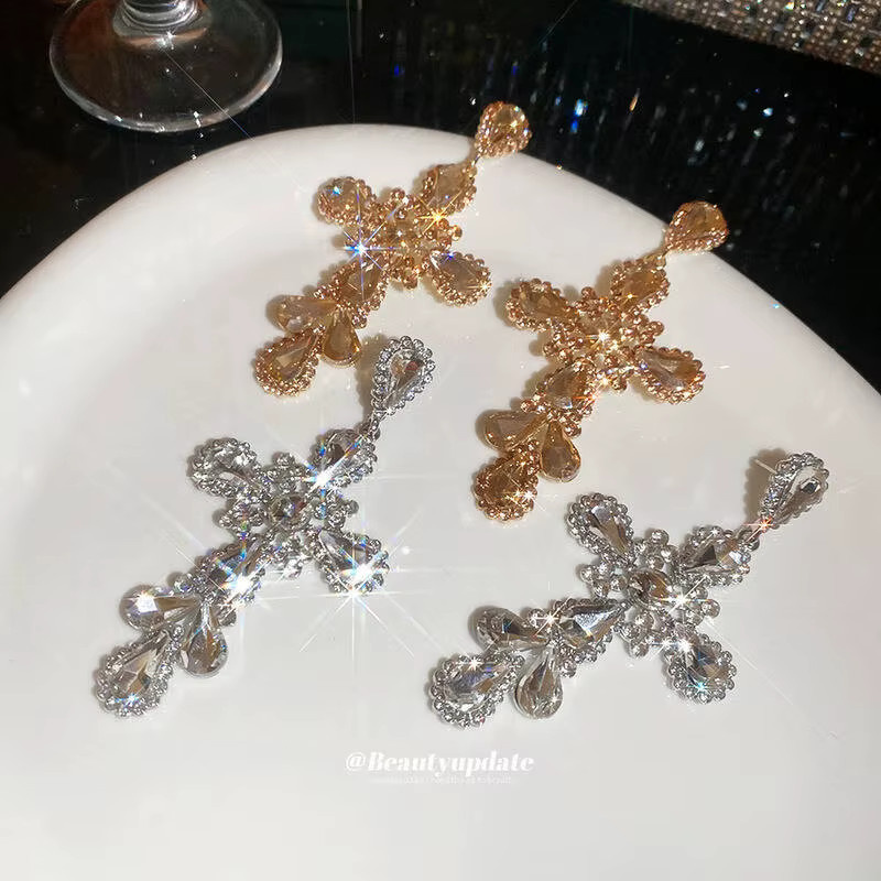 UOSU Ohrringe, Silber, Diamant, Kristall, Damen, Vintage - Bild 3