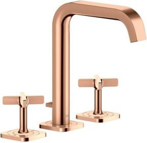 Hansgrohe Axor Citterio E 3-Loch-Waschtischarmatur in Roségold mit Pop-up-Abfluss - Bild 1