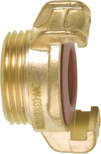 Geka plus Gewindestück K Bajonettkupplung AG 21 mm 1/2 Zoll aus Messing in Gold - Bild 1