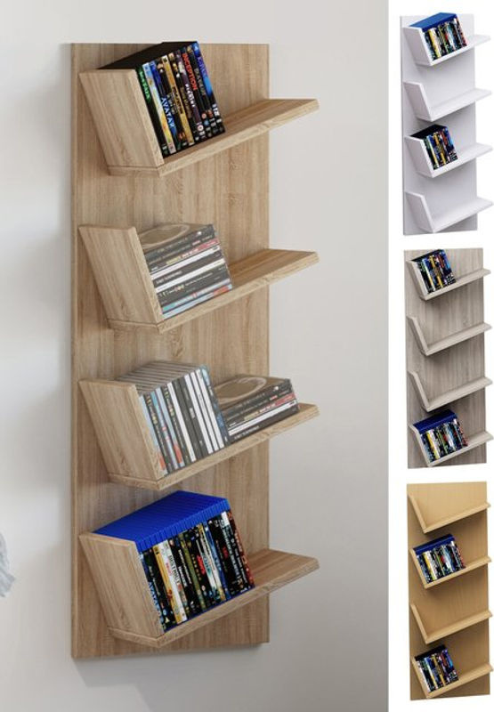 VCM Lansi Mini Wandregal aus Holz in Braun, H x B x T: 90 x 33 x 16 cm - Bild 2