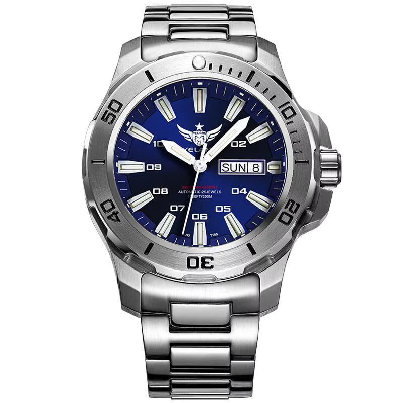 Yelang Armbanduhr Automatik, Edelstahl, 44 mm, Blau, Herren - Bild 2