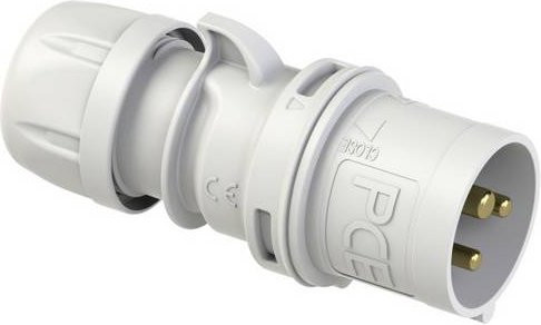 PC Electric Shark 023-1 CEE Stecker 32A 3polig in Weiß IP44 - Bild 1