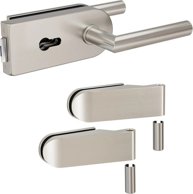 Levidor Glastürbeschlag Studio Rund in Edelstahl Silber, B/H/T: 265 x 170 x 80 mm - Bild 1
