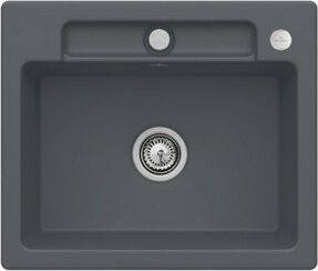 Villeroy & Boch Spüle Siluet 60 S aus Keramik in Graphit mit Ablaufgarnitur und rundem Exzenter - Bild 1