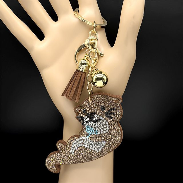 AFAWA Schlüsselanhänger Meerotter, Kristall, Gold, Unisex - Bild 1