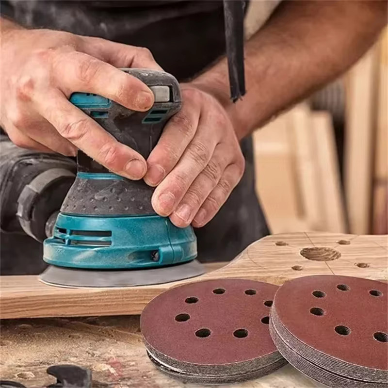 DBSAFE Schleifscheiben 8-Loch für Exzenterschleifer, Durchmesser: 125 mm, Körnung 40 bis 3000, für Metall und Holz, Braun - Bild 4
