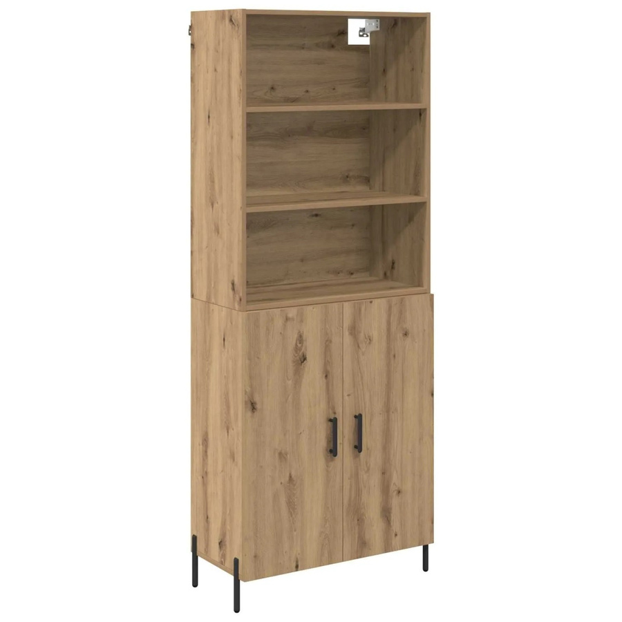 vidaXL Highboard Artisan-Eiche in Braun mit Schranktüren und Regalfächern, B/T/H: 120 x 32,5 x 180 cm - Bild 2