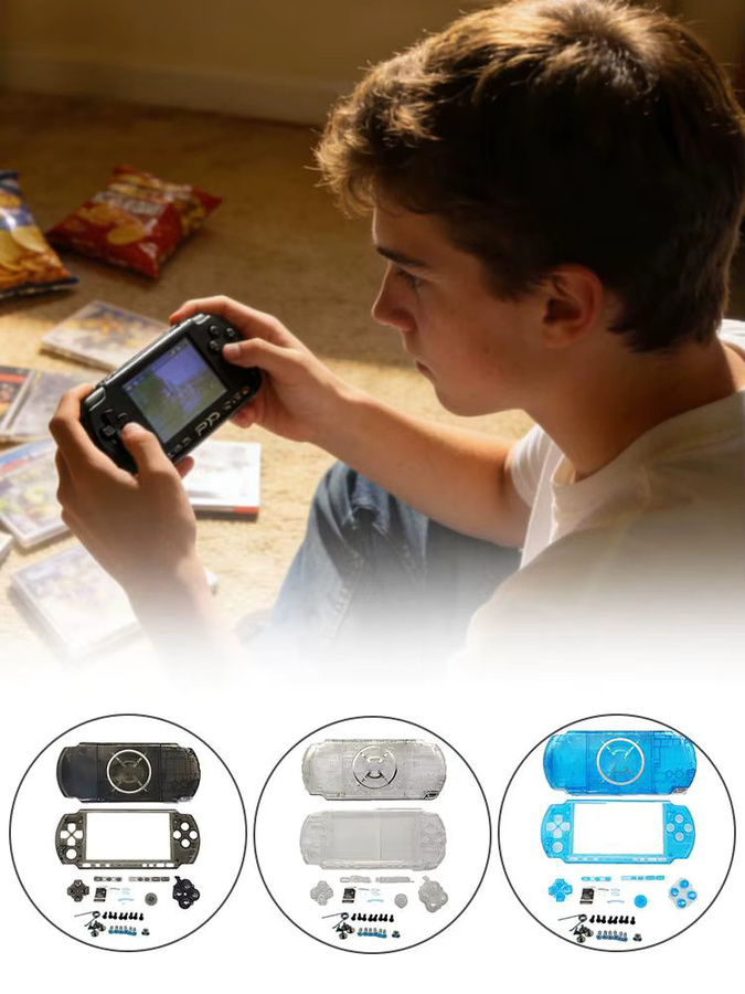 Sony Ersatzgehäuse-Set für PSP 3000 in Transparent, inklusive Gehäuseabdeckung, Tasten und Schrauben für Reparatur und Modding - Bild 3