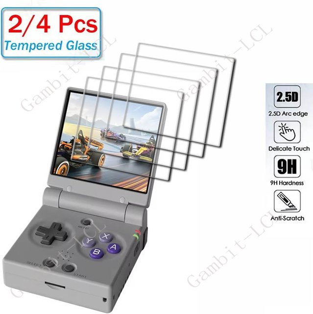 2/4er Set gehärtetes Glas Bildschirmschutz für MIYOO Mini Flip Retro Handheld-Spielkonsole, transparent - Bild 1