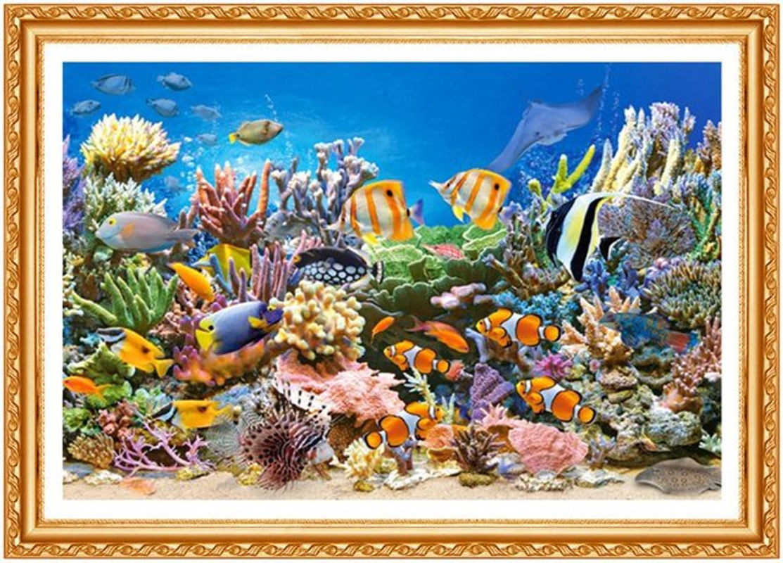 FIYO Diamond Painting Set Tropische Meeresfische im Querformat, Mehrfarbig, B/H: 30 x 20 cm - Bild 1