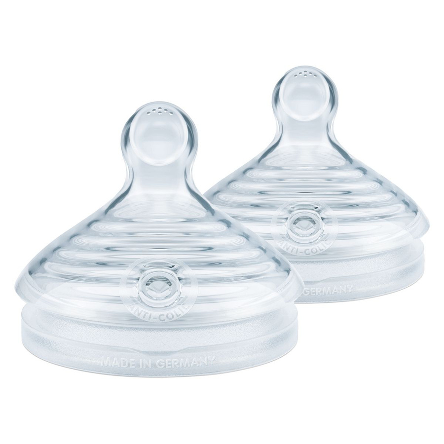NUK Trinksauger For Nature 2er Pack aus Silikon in Transparent, Größe M, BPA-frei mit Anti-Kolik-Ventil und kiefergerechter Form - Bild 1