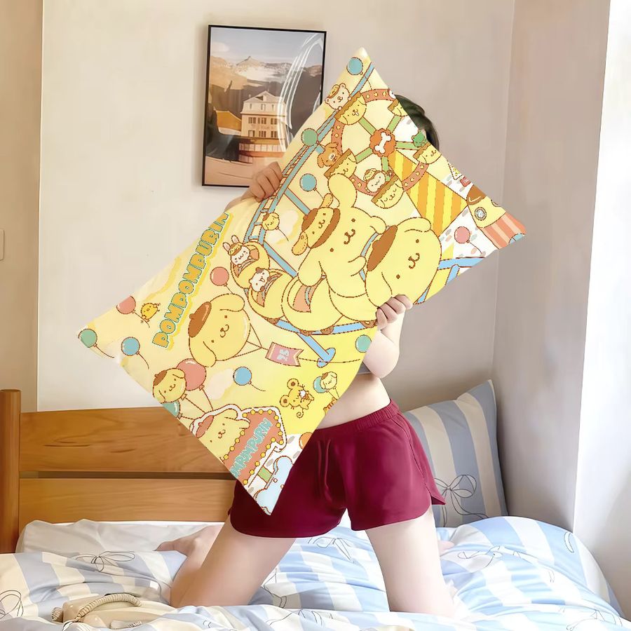 Sanrio Kawaii Kissenbezug Rechteck in Gelb mit Cartoon-Design - Bild 2
